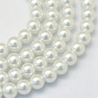 DanLingJewelry 70Pcs 12mm White Glass Pearl Beads Imitation Pearl Round Beads for DIY Craft Necklaces Bracelets Jewelry Making - color: 70pcs - Glass Pearl