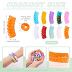 Spritewelry 40 pcs Acrylic Curved Tube Beads Chunky Bangle Bamboo Beads Twist Thread Tube Bracelet Beads Noodle Curved Beads for Jewelry Making Friendship DIY Supplies - color: Mix Colors-Thread