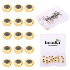 BEADIA 18K Gold Plated Stopper Beads 7x3mm 20pcs Rondelle Insert Silicon Length Adjust Spacer Beads for Jewelry Making Findings - color: Rondelle, size: 7x3mm
