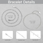 Swyabi 20 Pack Stainless Steel Paperclip Chains Link Adjustable Necklace Bracelet Bulk for Men Women DIY Bracelets Crafts - color: 3x7.5mm Silver