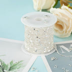 UMAOKANG 32.8 Feet Silver Chain for Women Necklace Bracelet DIY Jewelry Supplies Twist Curb Embossed Sequin Silver Plated Brass Chain Roll - color: Silver Embossed Sequin