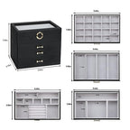 Jewelry Organizer Jewelry Boxes for Women, Jewelry Box with Clear Glass Lid 4-Tier with 3 Drawers, Gift for Women Girl, Black Glass Lid - color: Black Glass Lid