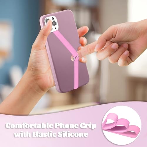 TEAMOLA Silicone Phone Grip Strap - Pink 230 Phone Hand Strap Holder with Loop for Cell Phones, iPhone Grip, Finger Holder & Back of Phone Grips, Secure Anti-Slip Grip(3 Packs) - color: 230，3 Pink