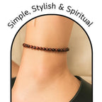 Amazing Gemstone Crystal Anklet Ankle Bracelets for Women - Waterproof Beaded Healing Crystal Anklets, Plus Size Chakra Gemstone Bead Anklet - color: Red Tiger Eye, style: Plain
