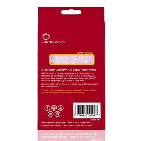 CONNOISSEURS Premium Edition Extra Large Polishing Cloth for Gold Jewelry - Ultrasoft Fabric with Anti-Tarnish Formula - 14x14 Inches - style: 14 x 14 Inches - Gold