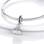 MULA 925 Sterling Silver Charms for Bracelets and Necklaces Lipstick and Bag Dangle Pendants Tower Camera Beads Jewelry Charms for Women - color: Pyramid Charm