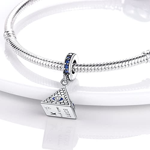 MULA 925 Sterling Silver Charms for Bracelets and Necklaces Lipstick and Bag Dangle Pendants Tower Camera Beads Jewelry Charms for Women - color: Pyramid Charm