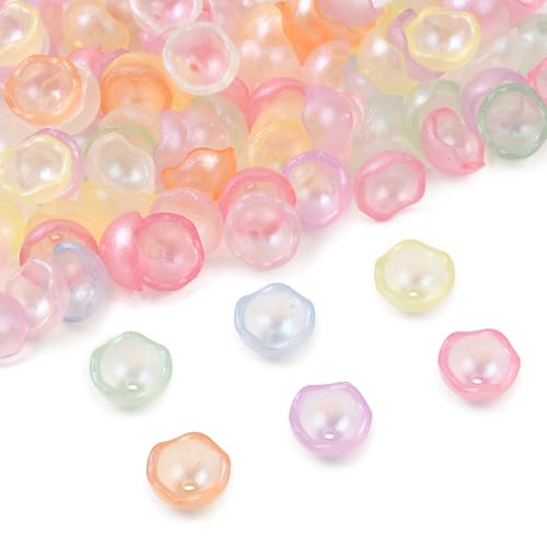 150Pcs Eggshell Luminous Acrylic Beads Cone for Jewelry Making Glow in The Dark Transparent Spacer Beads Bulk for Bracelet Earring Necklace DIY Craft Gift - color: Luminous Eggshell- 150 pcs