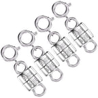 925 Sterling Silver Magnetic Necklace Clasps and Closures,Mini Bracelets Clasp Converter Gold and Silver Chain Extender for Jewelry Making Supplies - color: 4Pcs Silver