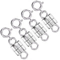 OHINGLT 925 Sterling Silver Magnetic Necklace Clasps and Closures,Gold and Silver Magnetic Clasp Converter for Jewelry Making Supplies,Chain Extender Connector for Small Necklace Bracelet - color: 4Pcs Silver