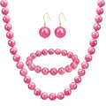 Gemstone Beaded Necklace for Women, Trendy 18K Gold Plated Hematite Natural Stone Bead Choker, Boho Handmade Summer Beach Necklaces for Women Everyday Western Jewelry Gifts - color: Pink Quartz