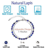 LPBeads Beaded Bracelets for Women Energy Gemstone Charm Jewelry Adjustable Bracelet Gifts for Mom, Daughter, Wife, Friends, Bestie - color: Lapis Lazuli