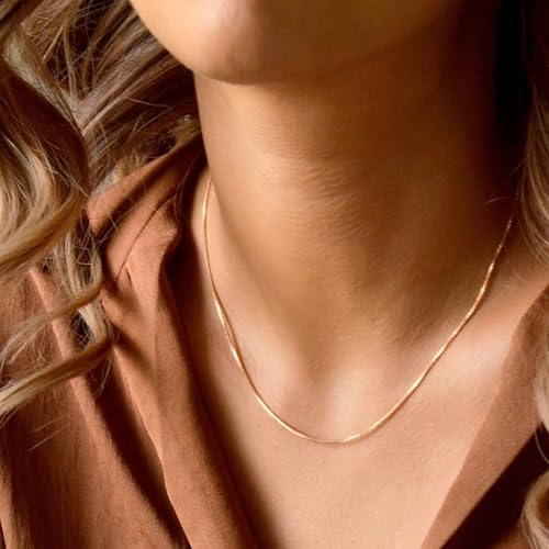 Gold Layered Necklaces for Women, 14K Gold Plated Dainty Gold Chain Choker Necklace Stack, Herringbone Gold Necklaces Set - color: gold-3-Box
