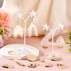 Beadthoven 20pcs/10 Pairs Resin Wood Charms DIY Earrings Pendants Pastel Color Sequin Resin Charms Mix Shape Wood Pieces for Statement Earrings Jewelry Making Necklace Ornaments DIY Supplies - color: Candy Pastel Sequins