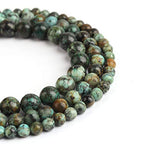 Natural Stone Beads 8mm African Turquoise Polished Round Smooth Gemstone Beads for Jewelry Making Adults 15 Inch(African Turquoise,8mm) - color: African Turquoise, size: 8mm