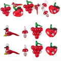 Craftdady Fruit Dangle Charms Pendants Cute Resin Food Pendants Apple Orange Pineapple Strawberry Pendants Lovely Vegetable Mushroom Charms for DIY Craft Earring Bracelet Necklace Jewelry Making - color: Red,4 Styles