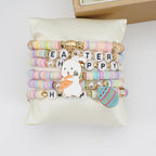 Twinfree Bohemia Beaded Bracelet for Women, Polymer Clay Stretch Bracelets - color: color 40