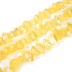 Adabele 30 Inch Natural Raw Healing Crystal Quartz Nugget Drilled Gemstone Loose Beads Topaz Yellow AB Titanium Coated Chakra Gem Stone Spacer for Jewelry Craft Making GA-B11 - color: Topaz Yellow Ab, size: 30 Inch/2 Strands