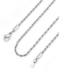 Bandmax Solid 1.5mm/2mm/3mm/6mm Rope Chains for Men Women 14K Gold Plated/Black Plated Stainless Steel Twist Chain 16-30 Inches, with Gift Box - color: 01 1.5MM Steel