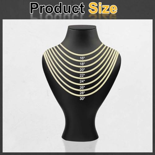 HARFINGTON Herringbone Necklaces Stainless Steel Snake Chain Necklace Adjustable Flat Chain for Women Jewelry Gift - color: Gold, size: 22" x 0.12"