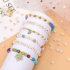 DECYOOL Letter Beads, 1900Pcs 4×7mm White Gold Acrylic Alphabet Beads with 1 Roll Elastic String for Bracelet Necklace Jewelry Making Supplies - color: White