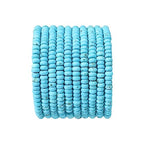 BEADIA Natural Blue Turquoise Disk Stone Beads 4x2mm 160pcs Rondelle Loose Semi Gemstone Beads for Jewelry Making Design - color: Blue Turquoise