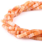 Natural Orange Aventurine Heishi Spacer Beads Loose Semi Precious Flat Round Gemstone Disc Shape Stone for Beading Jewelry Making 4x2mm 15.5" - color: Orange Aventurine
