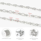 KYUNHOO 16.4 Feet Stainless Steel Chain Bulk Dainty Embossed Oval Cable Link Chain Roll Silver Jewelry Making Chains for Women Men DIY with Jump Rings Lobster Clasps - color: Silver Lip