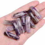 BEADIA Natural Curved Amethyst Stone Beads 36x10mm 4pcs for DIY Bracelet Jewelry Making - color: Amethyst