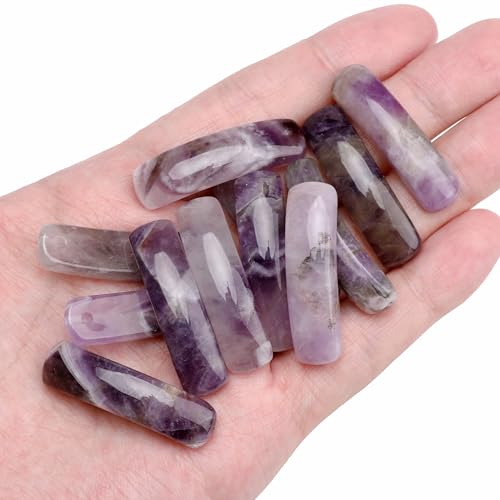 BEADIA Natural Curved Amethyst Stone Beads 36x10mm 4pcs for DIY Bracelet Jewelry Making - color: Amethyst
