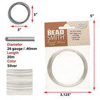 The Beadsmith Professional German Jewelry Wire – 0.4mm Diameter, 26 Gauge, 20 Meter Coil – Silver Plated – Beading Wire Used to Jewelry Making, Wire Wrapping, Sculpting, Floral, Modeling and DIY Arts - color: SILVER, size: 26 Gauge