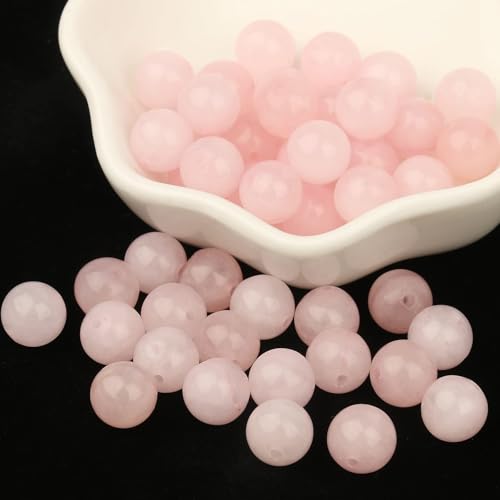 About 60pcs 6mm Natural Stone Beads Rose Quartz Beads Crystal Gemstone for Jewelry Making, DIY Bracelet Necklace - color: Rose Quartz, size: 6mm