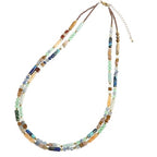 Plumiss Boho Handmade Natural Jasper Stone Beaded Crystal Mixed Strand Short Necklace for Women Girl - color: Mixed Natural Stone