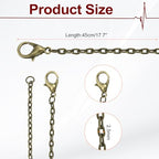 HARFINGTON 20 Pack 18 Inch Necklace Chains Bulk 2.5mm Bronze Plated Cable Chains with Lobster Clasps for Jewelry Making - color: Bronze, size: 18 Inch x 2.5mm