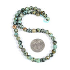 African Turquoise 8mm Gemstone Faceted Electroplated Round Loose Strand Beads for DIY Necklace Bracelet Jewelry Making 15 Inch - color: African Turquoise