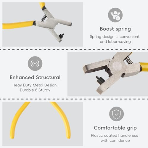 4PCS Band Leather Punching Pliers 2.0mm Belt Punch Tool for Belt with Ruler & Wire Cutters, Punching Tool Lace Punch Hand Wrist Strap Leather Punching Tool for DIY Craft Shoes Fabric - style: Full Kits