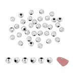 PH PandaHall 35pcs 925 Sterling Silver Spacer Bead, 3mm Small Round Infinite Pattern Beads Textured Metal Beads for DIY Jewelry Earrings Bracelets Necklace Crafts Making