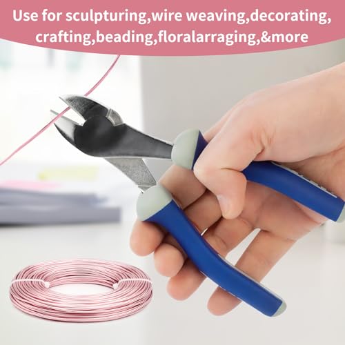 12 Gauge Aluminum Wire 100FT, 2mm Bendable Metal Anodized Aluminum Wire for Sculpting Jewelry Making Crafts Wreath Beading Floral(Light Pink) - color: Light Pink