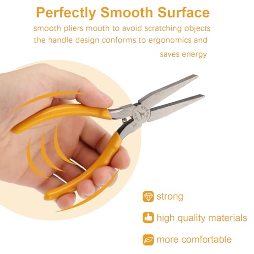 Flat Nose Pliers Smooth for Jewelry Making Wire Wrapping Bending Yellow (6 inch) - size: 6 Inch