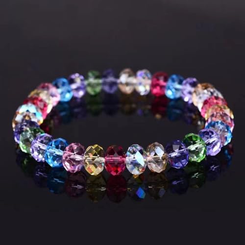 400pcs Crystal Glass Beads 4mm Faceted Rondelle Glass Spacer Beads with Hole for Bracelets Necklace Earring DIY Jewelry Making Craft(Crystal Clear) - color: Crystal Clear, size: 4mm