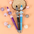 20Pcs 20mm Luminous Cloud Focal Round Beads for Pens Cloud Fancy Space Beads for DIY Craft Beadable Pens Keychain Bracelet Necklace Earrings Jewelry Making - color: Cloud