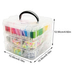 JINNBEY 4655 Pcs Jewelry Making Kits, DIY Bracelet Necklace Portable Three-Layer Spacer Box - Includes 24 Color Cotton Thread & Letter Bead & Tools, The Gift Set for Handicraft Enthusiasts