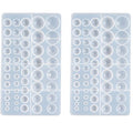 2 Pcs Cabochon Gem Silicone Mold, Clear Round Silicone Mold for Making Earrings Jewelry Making Crafting Projects(Large) - color: round-large