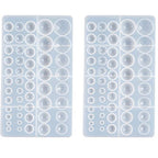 2 Pcs Cabochon Gem Silicone Mold, Clear Round Silicone Mold for Making Earrings Jewelry Making Crafting Projects(Large) - color: round-large