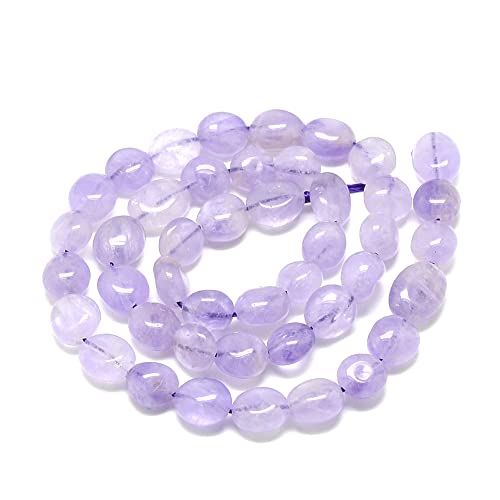 30-45Pcs/Strand Natural Lavender Amethyst Beads 15.7" Irregular Nuggets Stone Beads 8-15mm Gemstones Loose Spacer Bead for DIY Bracelet Necklace Jewelry Making Crafting - color: Lavender Amethyst
