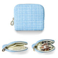 Travel Jewelry Case, Small Tweed Jewelry Bag with Zipper, 5-Layer Anti-Scratch Pouch for Bracelets Necklaces Earrings, Tangle-Free Jewelry Storage, Gift for Her Tweed Blue - color: WOVEN-Blue