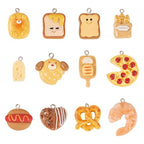 Craftdady Resin Plastic Miniature Food Snack Pendants Charms Ice Drink Juice Pendants Cute Bottle Fruit Keychain Charms Hang Ornament for DIY Craft Earring Bracelet Necklace Jewelry Making - color: Yellow Bread Toast