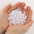 Acrylic Letter Beads Alphabet Colorful Letter White Cube Beads for Friendship Bracelets and Gifts Souvenir Jewelry Making(7 * 4mm Round,1000pcs) - color: Colorful White(Round)