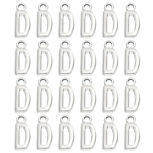 PATIKIL Letter Charm, 50pcs Alphabet Initial Pendant Charm Bulk DIY for Jewelry Making Bracelets Earrings Necklace - style: D