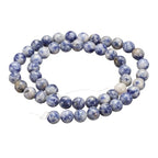 HARFINGTON 50pcs Natural Stone Beads 6mm Blue Spot Round Gemstone Stone Loose Beading Real Genuine Smooth Balls Bead for Jewelry Making Bracelets Necklace Earrings DIY - color: Blue Spot, size: 6mm